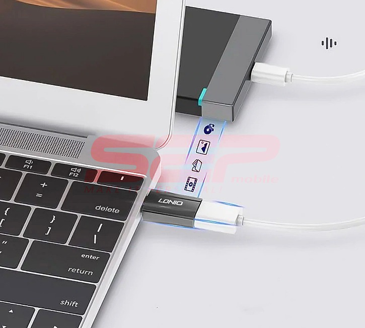 Adaptor incarcator LDNIO USB-C - USB-A LC140