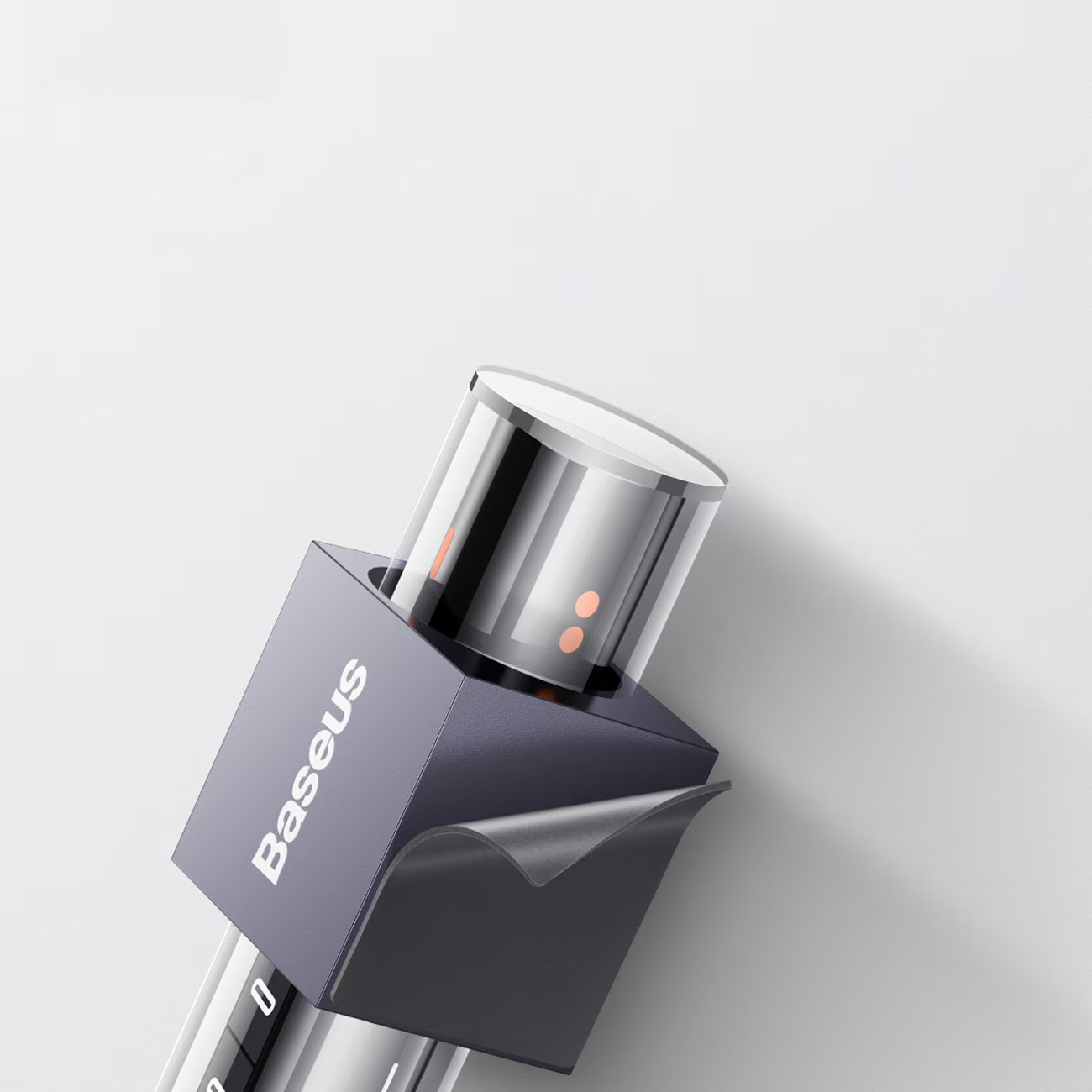 Suport Auto pentru Numar de Telefon, Baseus, Fixare Adeziva, Aluminiu, Gri