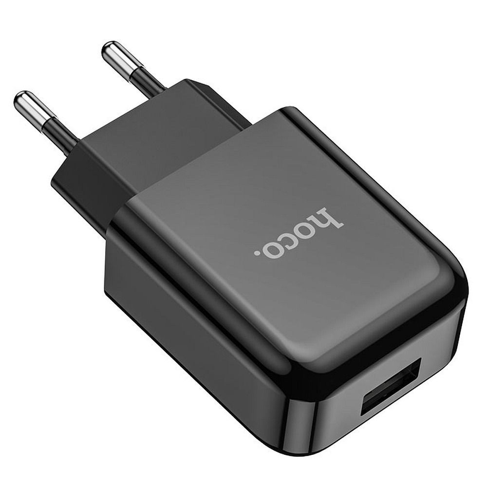 Încărcător telefon USB-A cu cablu USB-A la Lightning, 2.1A, 10W, Hoco N2, negru