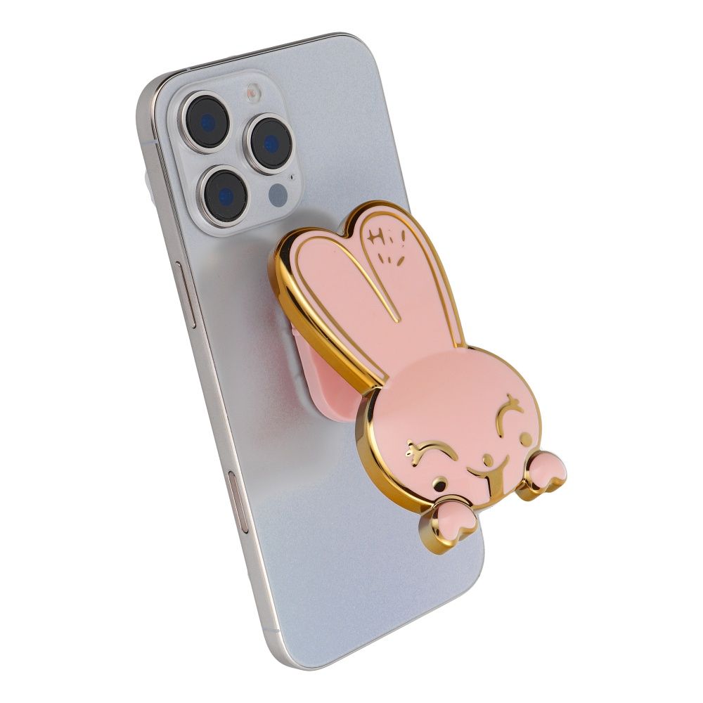 Suport telefon cu autoadeziv  RABBIT,  roz