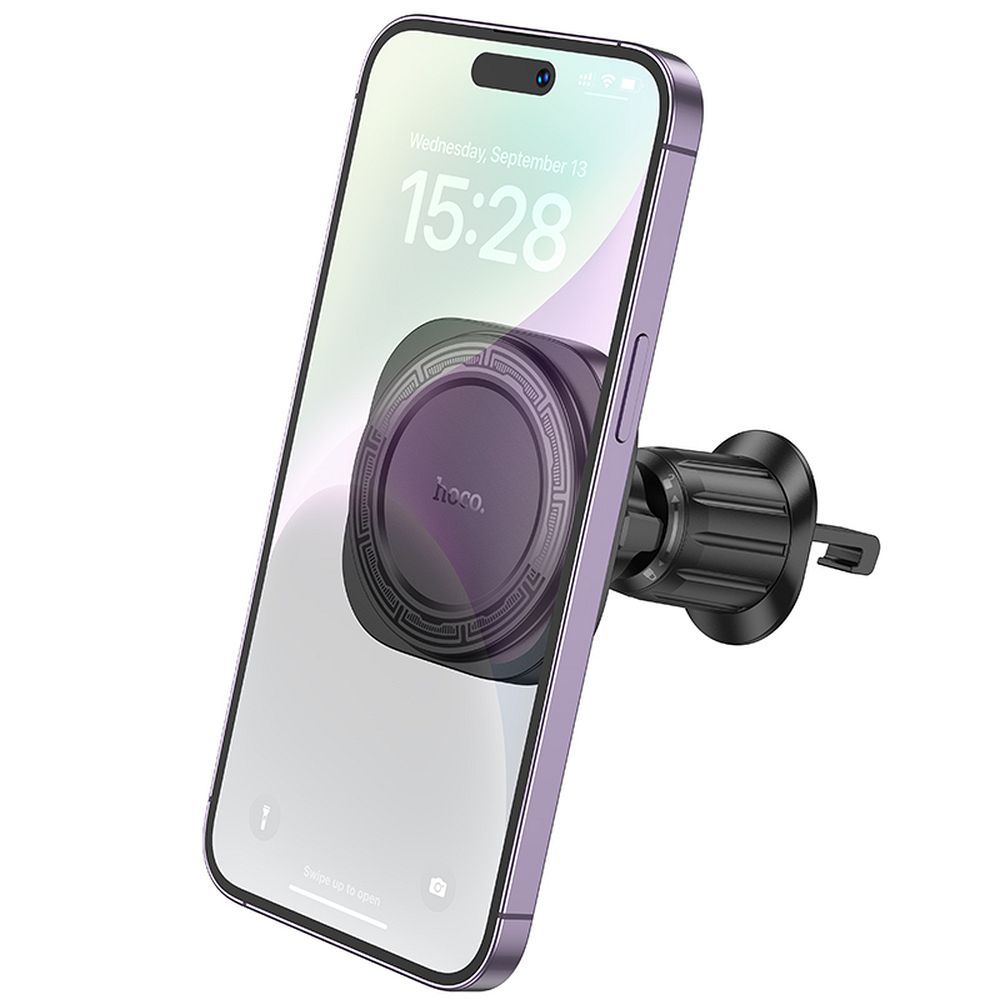 Suport auto magnetic pentru telefon compatibil MagSafe, prindere pe grila de aerisire, hoco. H28, negru