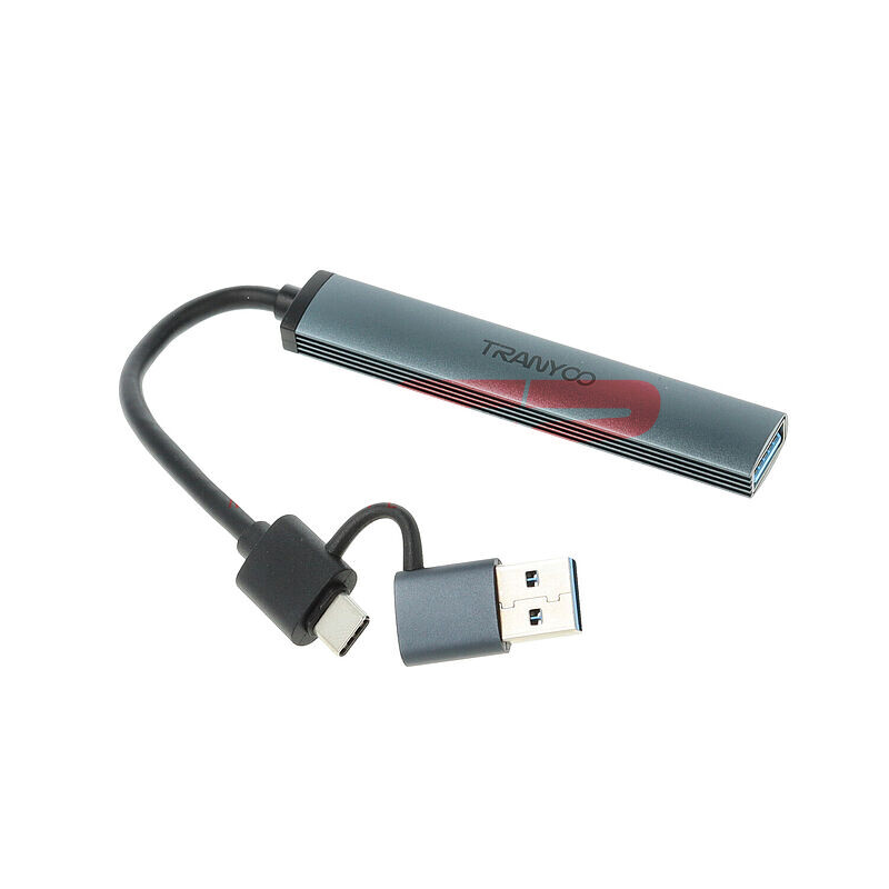 HUB extindere USB-A + USB-C 4 in 1 TRANYOO HB11-AC