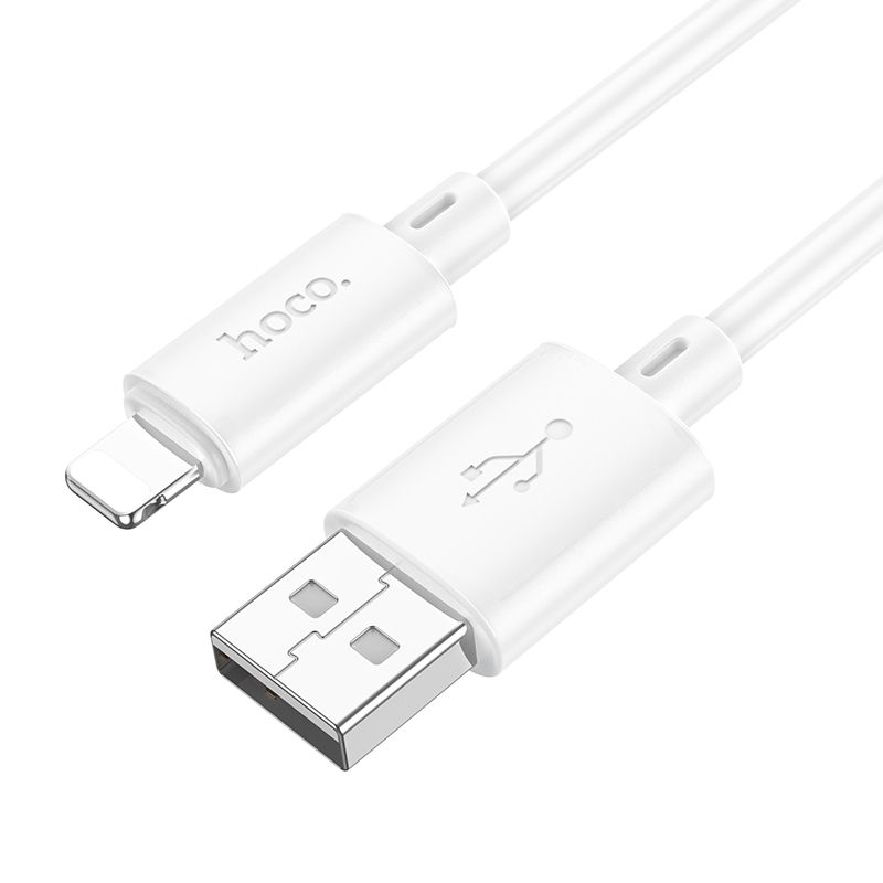 Cablu de încărcare hoco. USB-A la Lightning, 2.4A, 2 m, X88, alb