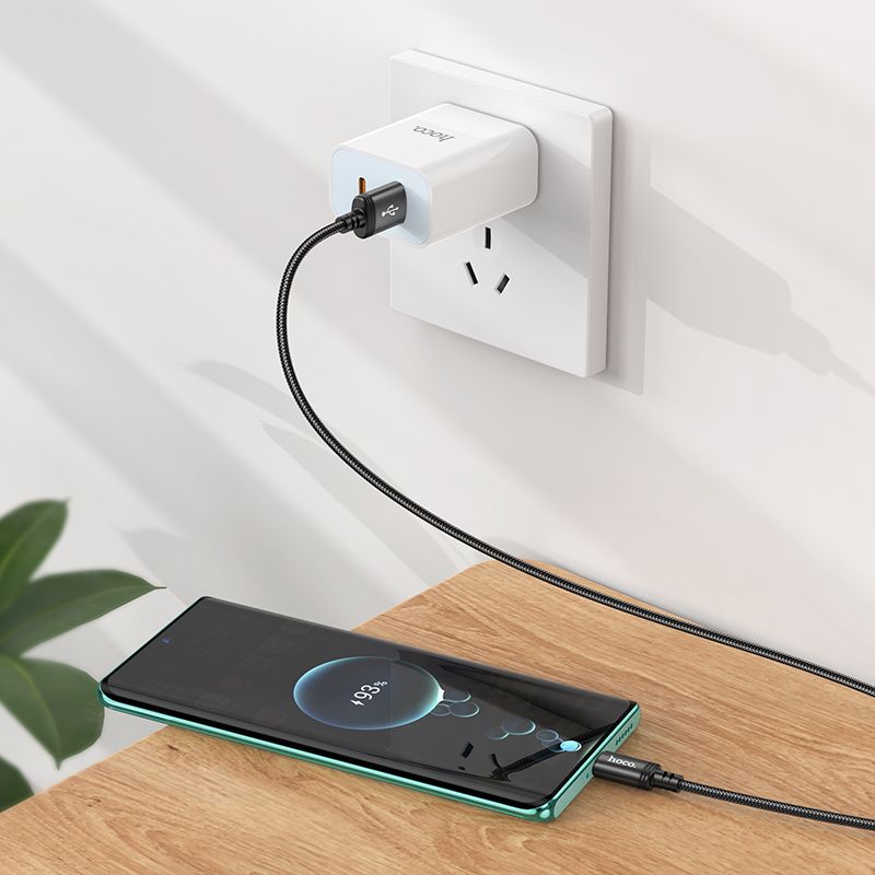 Cablu date și încărcare USB-A la USB-C, 1m, Hoco X89, negru