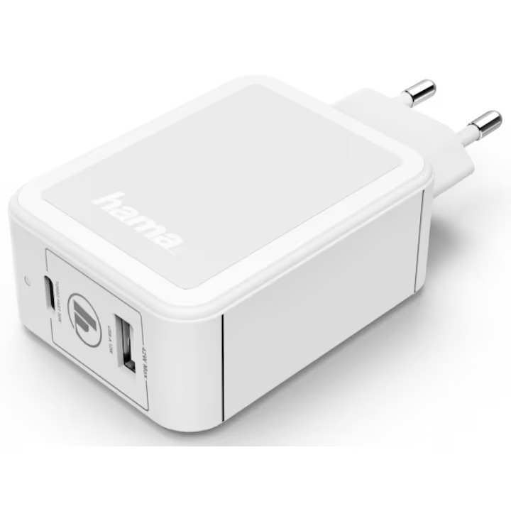 Incarcator Hama, USB-C, Power Delivery (PD)/Qualcomm® + USB-A, 42W, alb