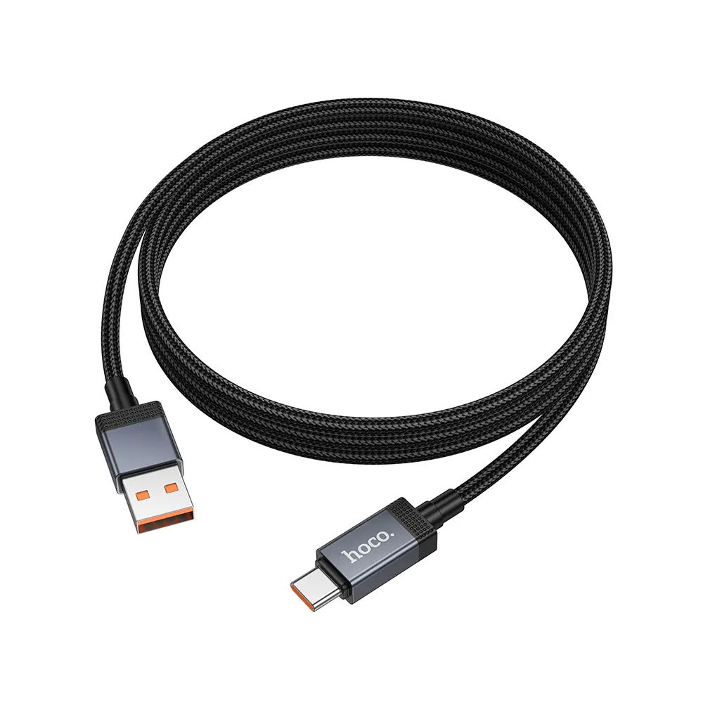 Cablu date și încărcare USB-A la USB-C cu display, 5A, 1m, Hoco X118, negru