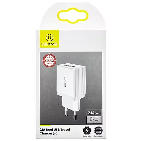 Incarcator priza 2xUSB 2.1A – Usams T24 (US-CC090) – alb
