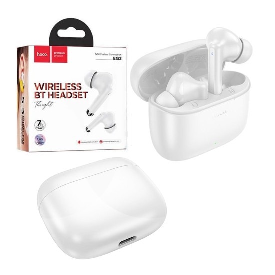 Căști wireless TWS, Hoco EQ2, albe