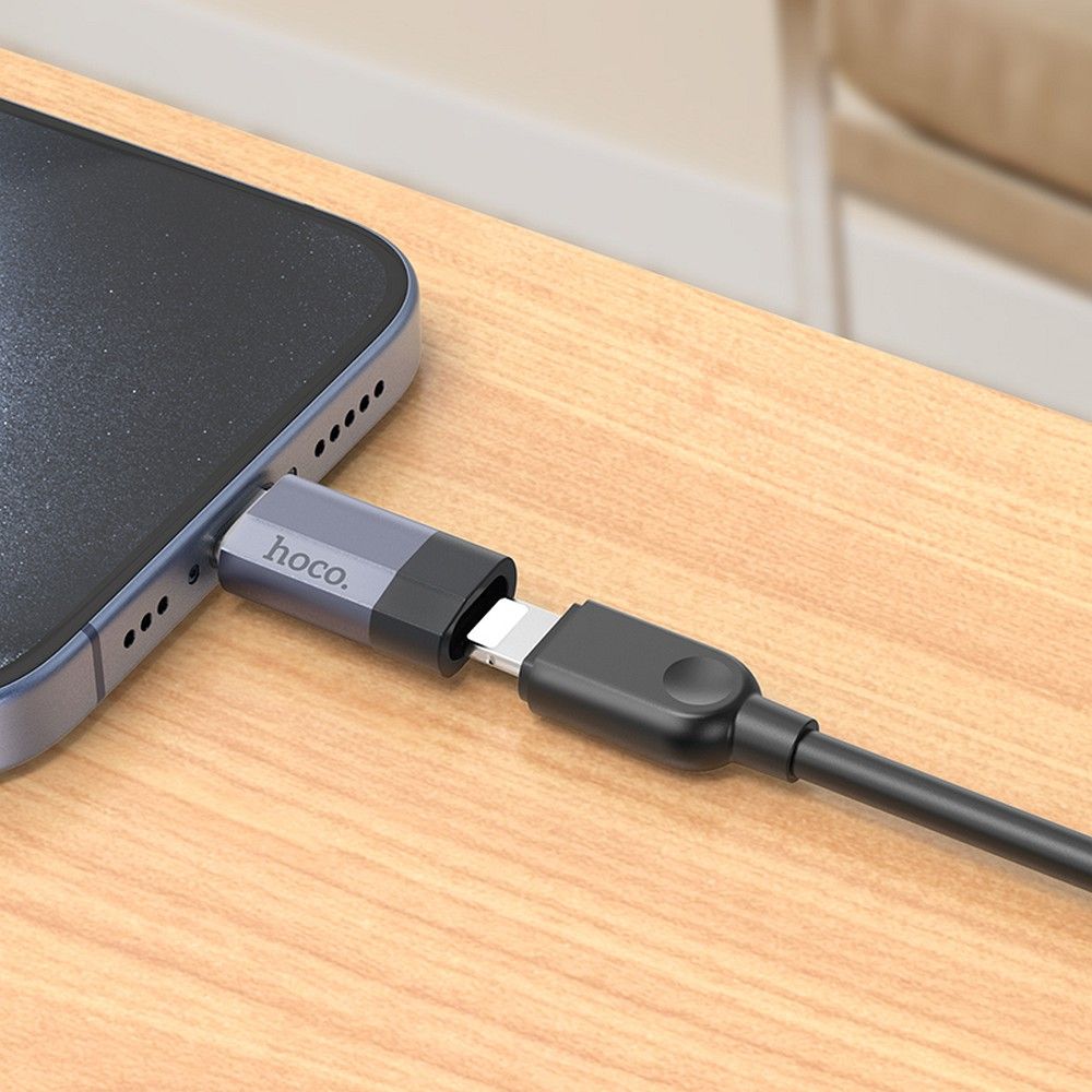 Adaptor hoco. USB-C la Lightning, UA29, albastru