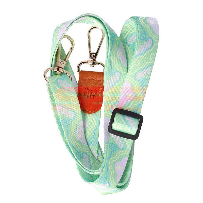 Snur textil dublu telefon mobil cu carabine Neon Tide