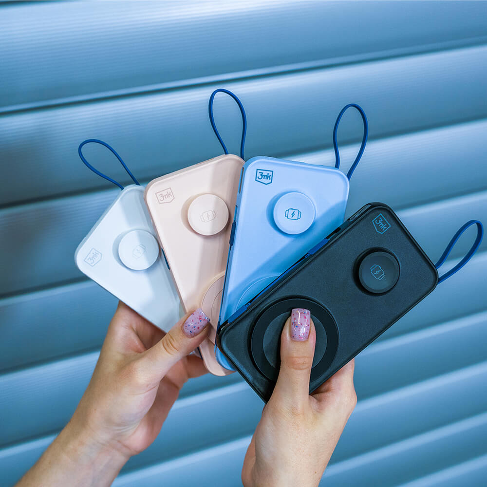 Powerbank 3mk PastelUp 10.000mAh, 15W, compatibil MagSafe, alb