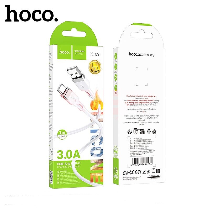 Cablu date soft silicone USB - Type-C 3A Hoco X109