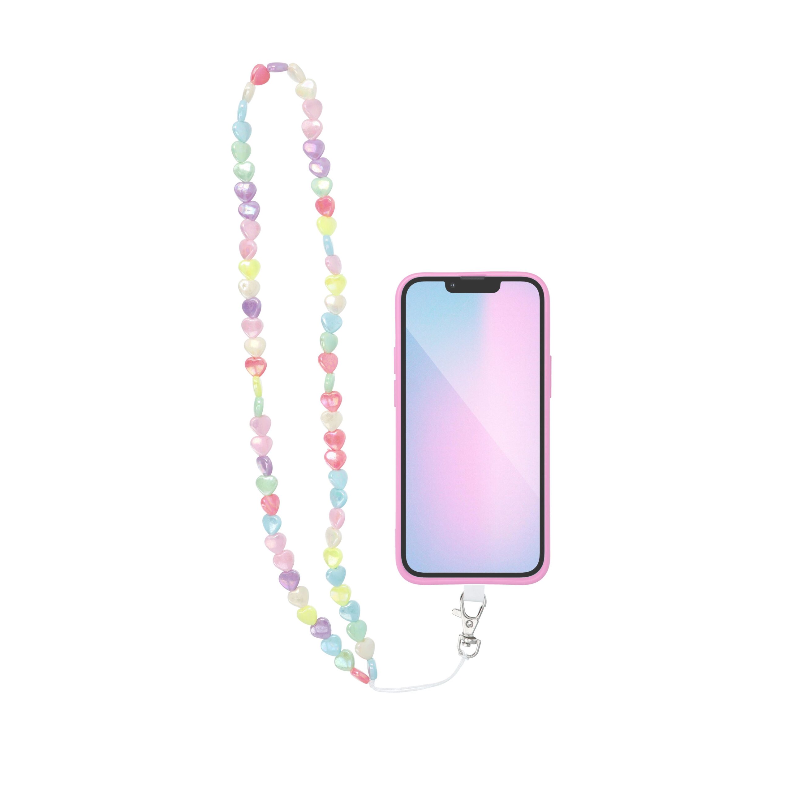 Șnur telefon PIXIE, pandantiv cu lungime șnur 68cm (34cm în buclă)- multicolor
