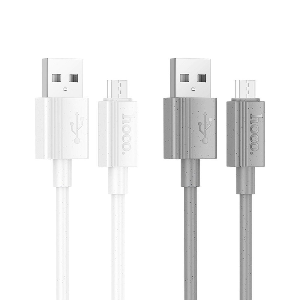 Cablu date și încărcare USB-A la Micro-USB, 2.4A, Hoco X107, 1 m, gri