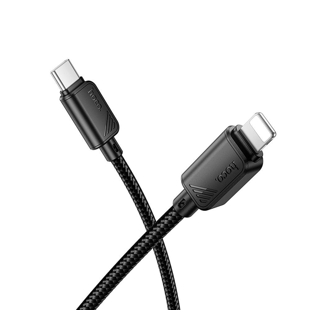 Cablu de date și încărcare USB-C la Lightning, PD 27W, 1m, Hoco X113, negru