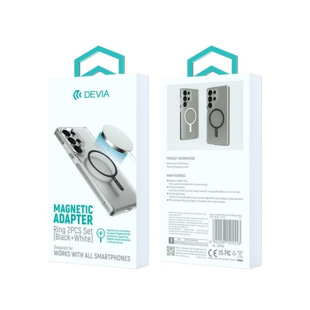 Set 2 inele MagSafe DEVIA pentru husă (negru + alb)