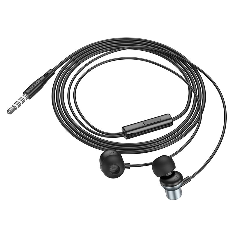 Căști cu fir Jack 3.5 mm, Hoco M110, gri metalic