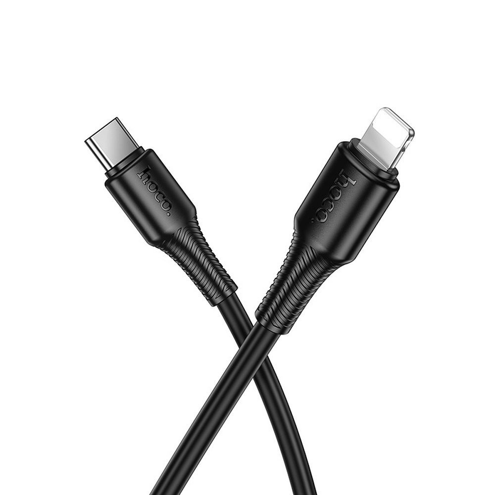 Cablu date hoco. USB-C la Lightning, PD, 27W, 1m, X120, negru