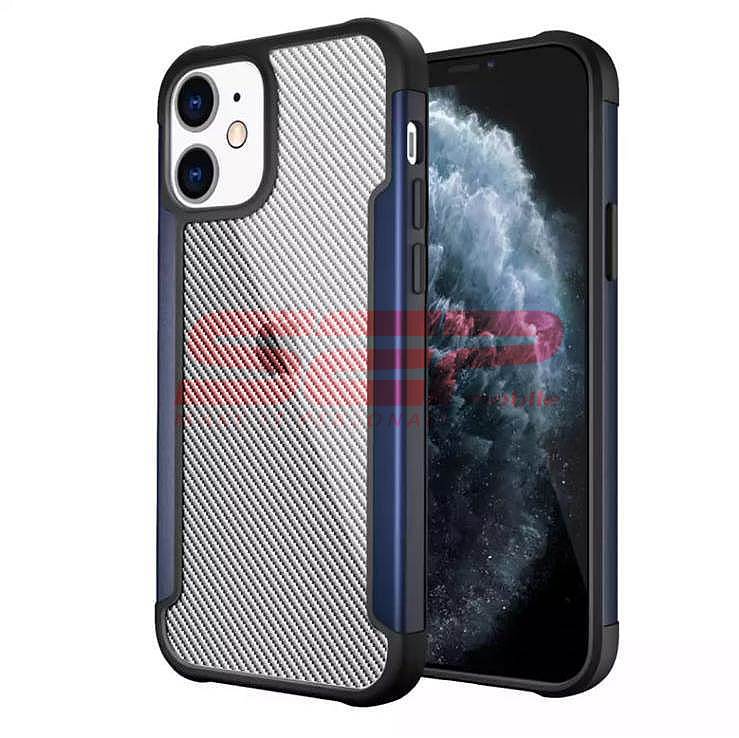 Toc TPU+PC Carbon Fiber Apple iPhone 12 Blue