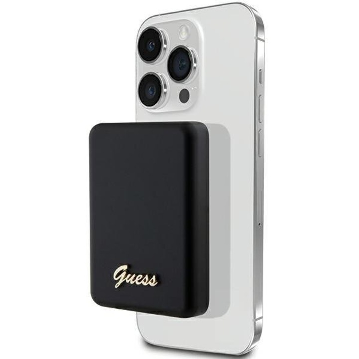 Powerbank Guess 15W 5000mAh, Încărcare Wireless MagSafe, Negru