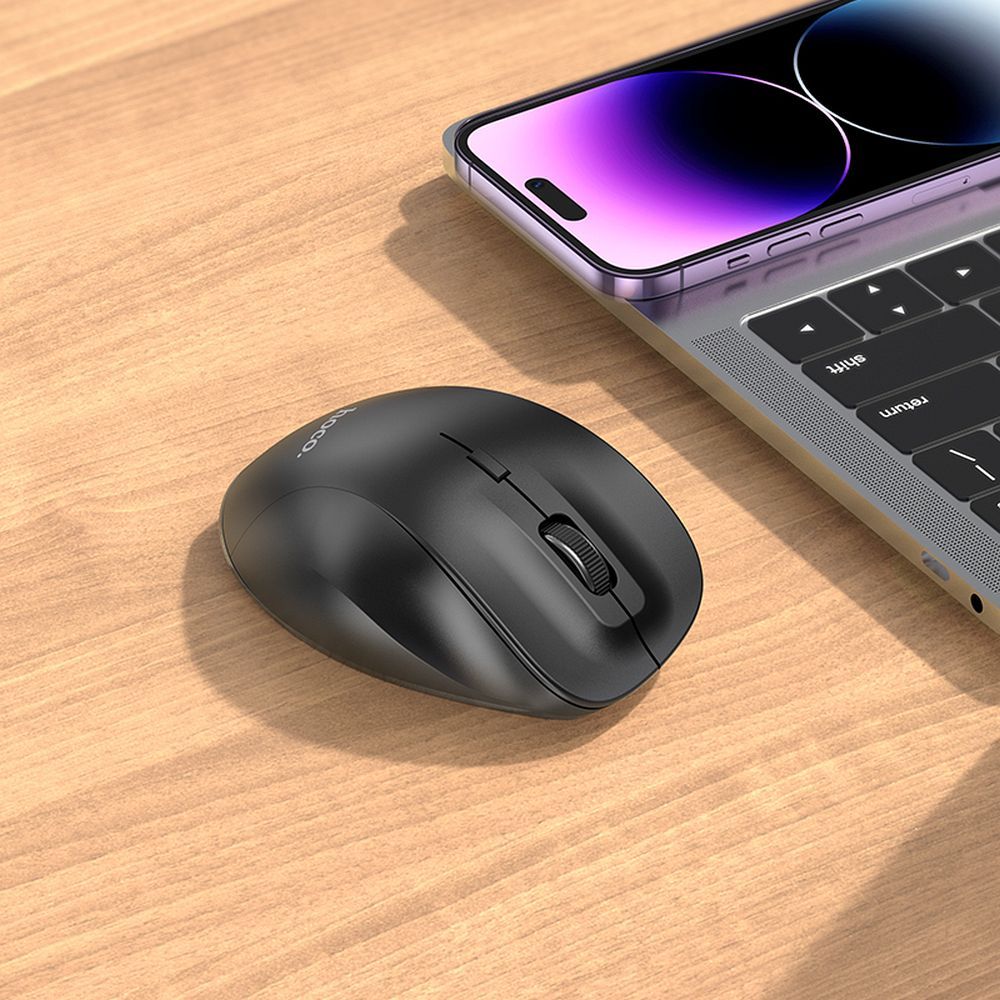 Mouse wireless hoco. 2.4G, 1600 DPI, GM24, negru
