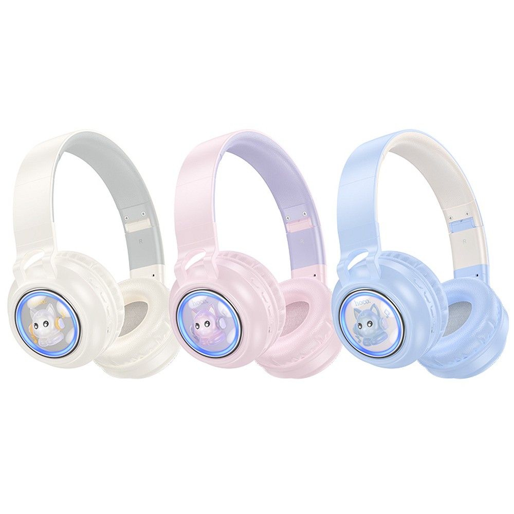 Căști pentru copii bluetooth wireless hoco. W50, albe