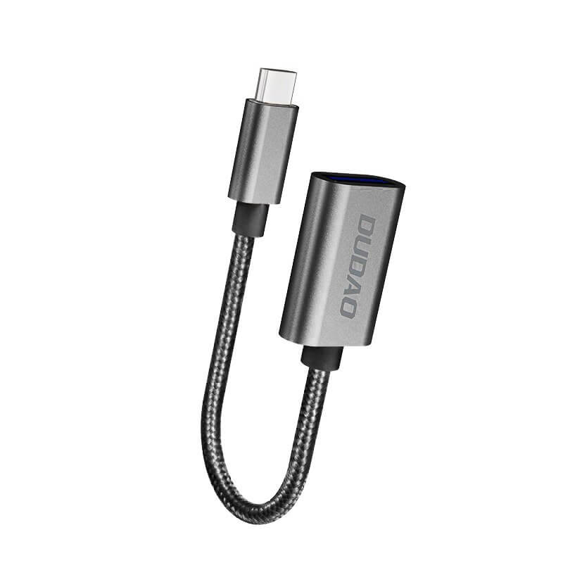 Adaptor Dudao USB-A la USB-C, gri