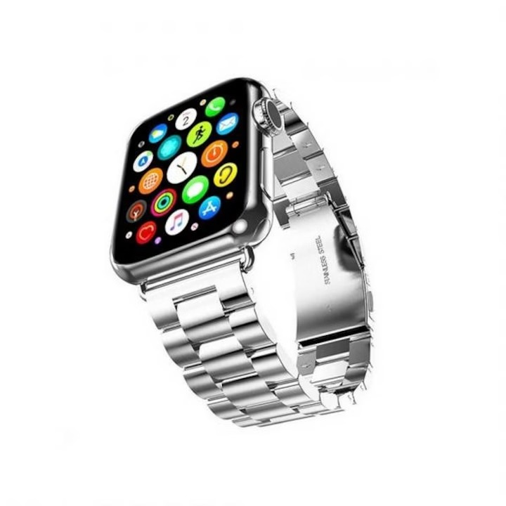 Curea Mercury pentru Apple Watch 42/44/45 mm, argintiu