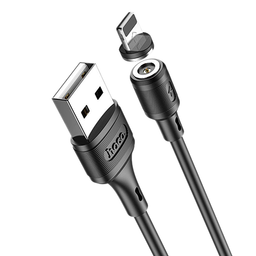 Cablu date și încărcare USB-A la Lightning Magnetic, 2.4A, 1m, Hoco X52, negru