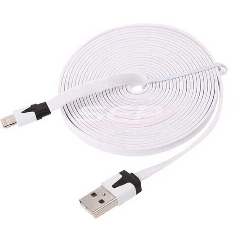 Cablu date USB flat 3 metri iPhone 5G / 5C / 5S / 6G / iPad mini