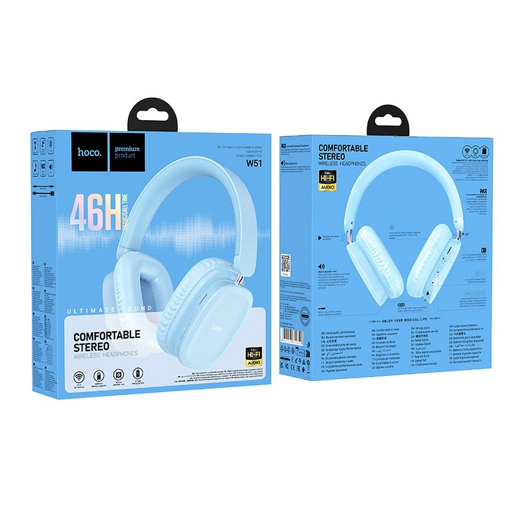 Căști wireless hoco. bluetooth, W51, albastre