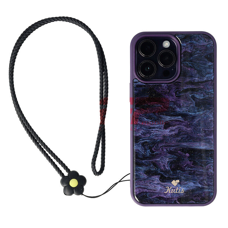 Snur telefon mobil din silicon Flower BLACK