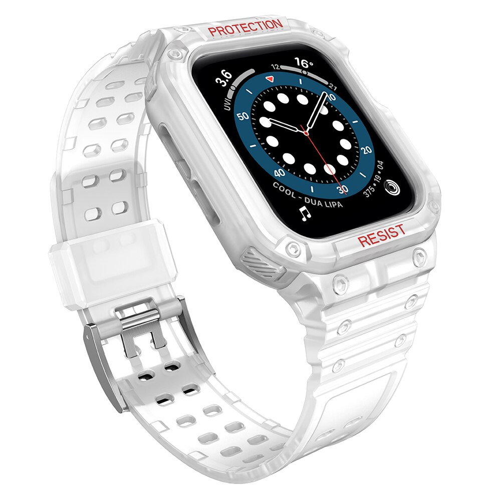 Husă și curea pentru Apple Watch 4/5/6/7/SE 44/45mm, albă