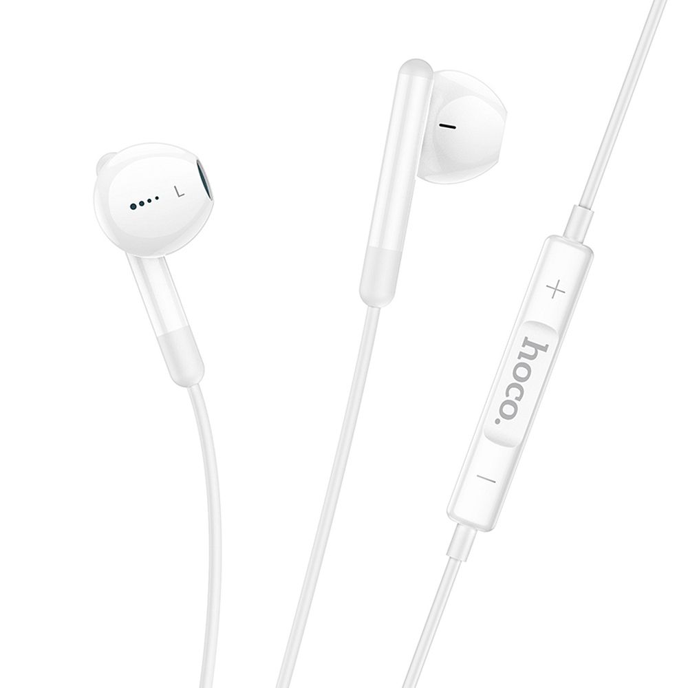 Căști cu fir USB-C și microfon, Hoco M93, albe
