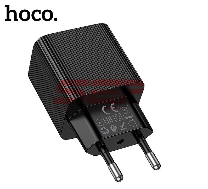 Incarcator retea Fast Charge USB-A + USB-C 20W cu display digital Hoco CS83A