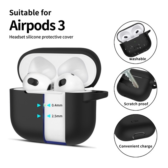 Husă de protecție Tech-Protect pentru Apple AirPods 3, negru