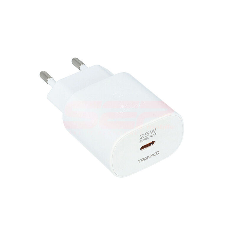 Incarcator retea Fast Charge Type-C - Type-C 25W TRANYOO T-SA2C WHITE