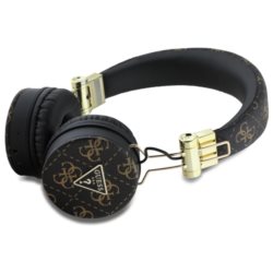 Căști fără fir Guess 4G Triangle Round Shape, bluetooth 5.3, IPX4, negru