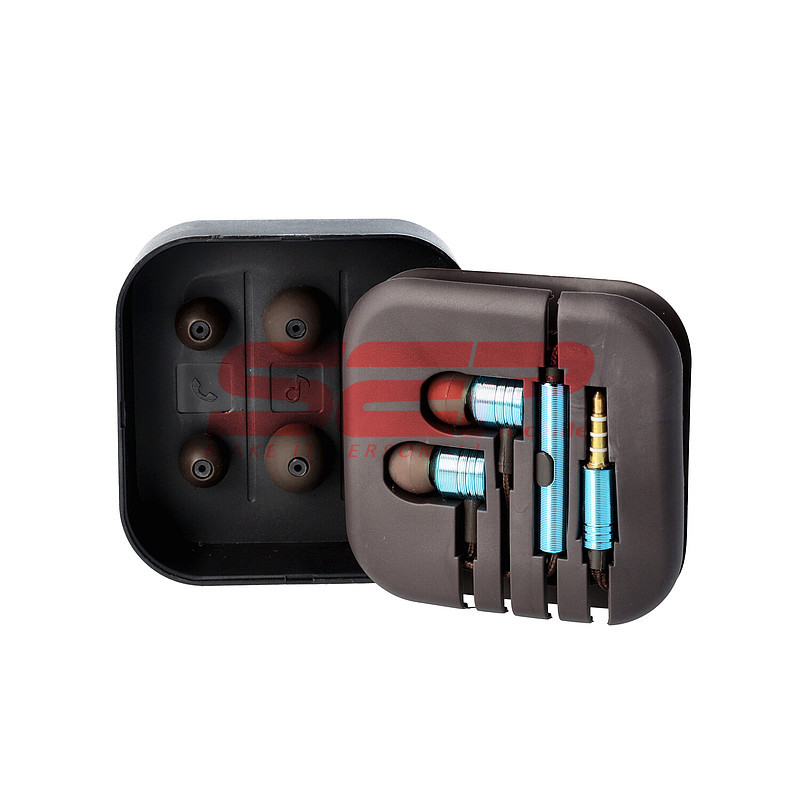 Casti audio In-Ear Stereo Metal universal 3,5mm BLUE