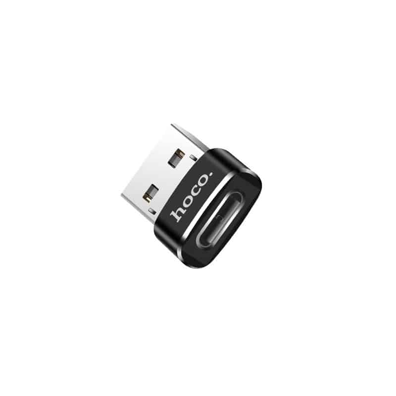 Adaptor HOCO USB-A la USB-C UA6, negru