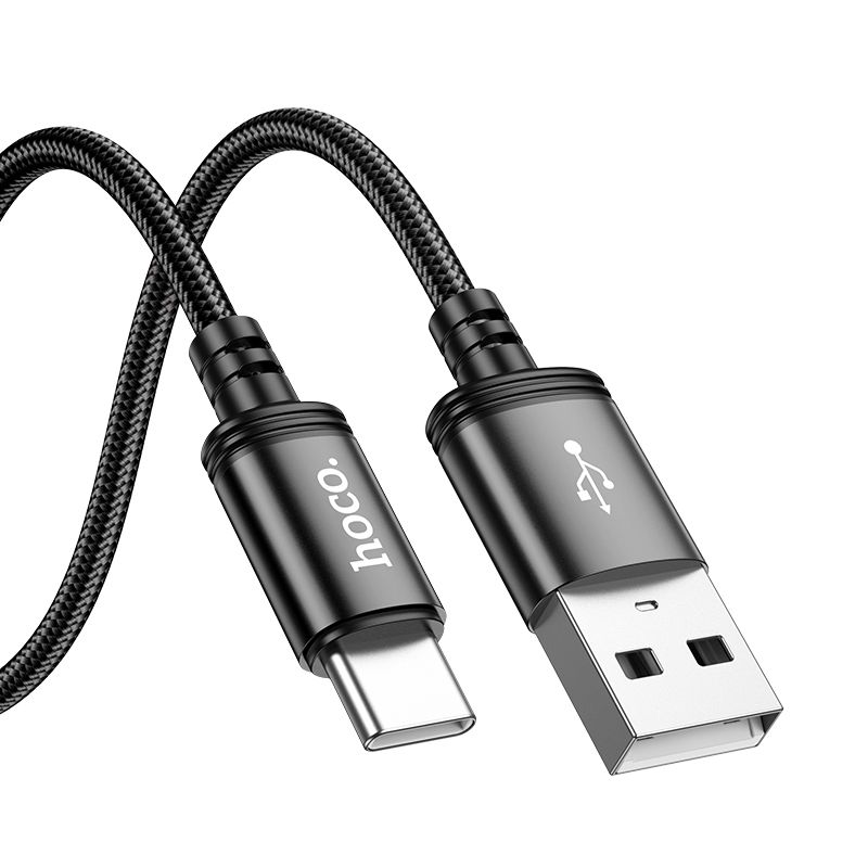 Cablu date și încărcare USB-A la USB-C, 3A, 2m, Hoco X89, negru