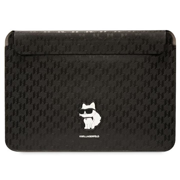 Husă Laptop 14″ Karl Lagerfeld Saffiano Monogram Choupette, Negru (KLCS14SAKHPCK)
