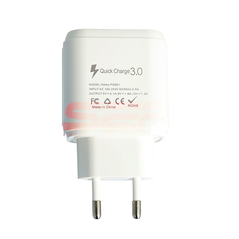 Adaptor priza USB Quick Charge 3.0 15W PD001 WHITE