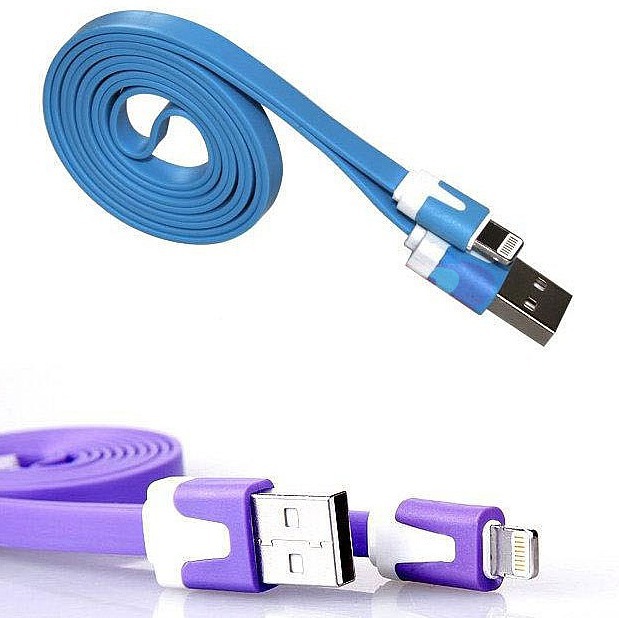 Cablu date USB flat 3 metri iPhone 5G / 5C / 5S / 6G / iPad mini
