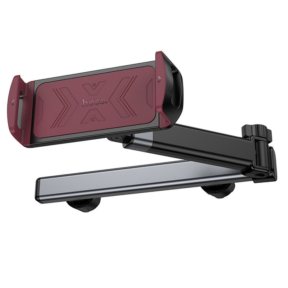Suport auto universal hoco. pentru telefon / tabletă pentru tetieră telescopică (4.5″ – 13″) H69, negru și roșu