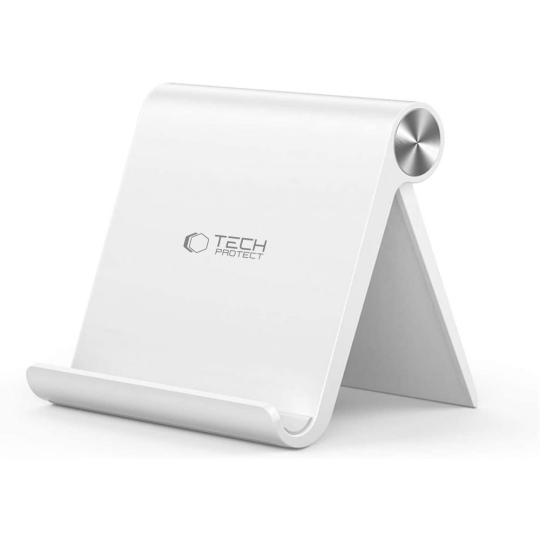 Suport universal pentru tabletă și telefon, Tech-Protect Z1 V2, alb