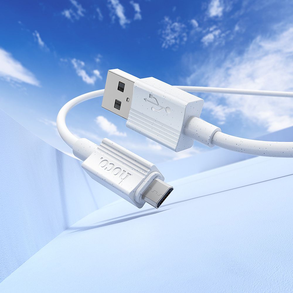 Cablu date și încărcare USB-A la Micro-USB, 2.4A, Hoco X107, 1 m, gri