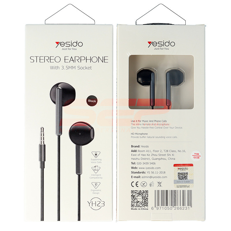 Handsfree In-Ear Audio Stereo Yesido YH-23