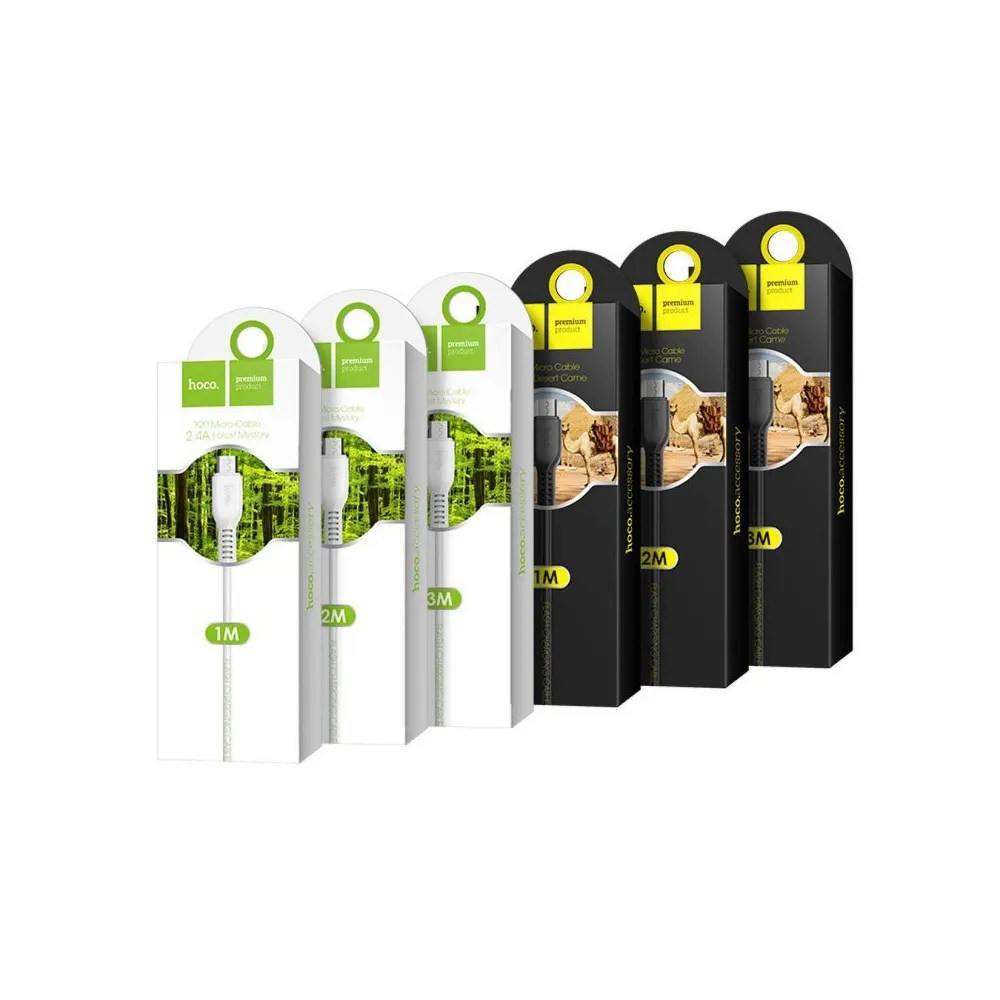 Cablu date și încărcare USB-A la USB-C, 2.4A, 2m, hoco. X20, negru