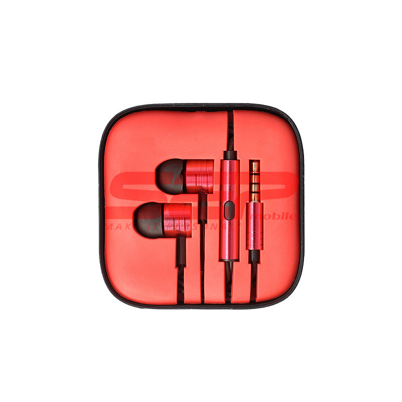 Casti audio In-Ear Stereo Metal universal 3,5mm RED